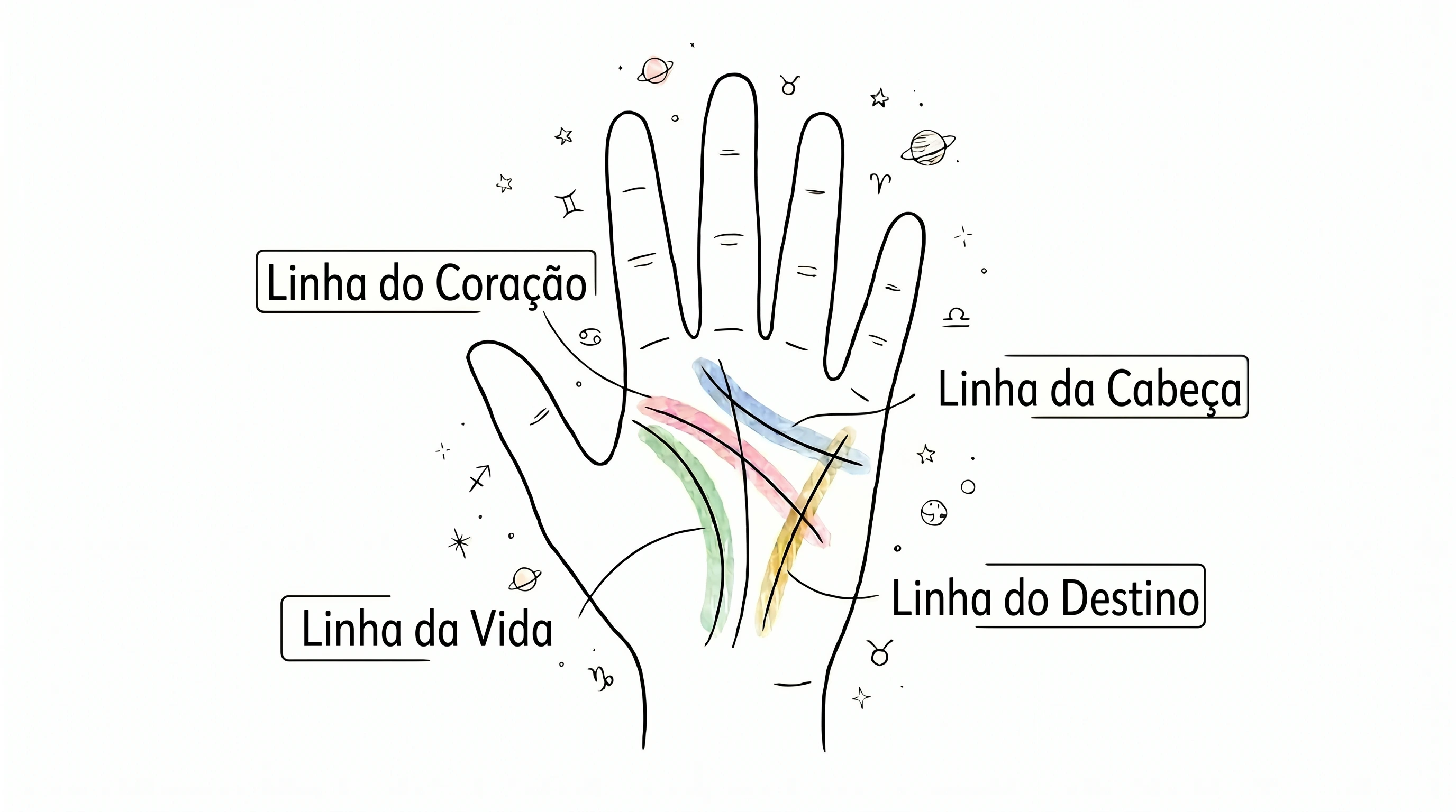 Mapa geral das linhas da mão - quiromancia AmStramGram