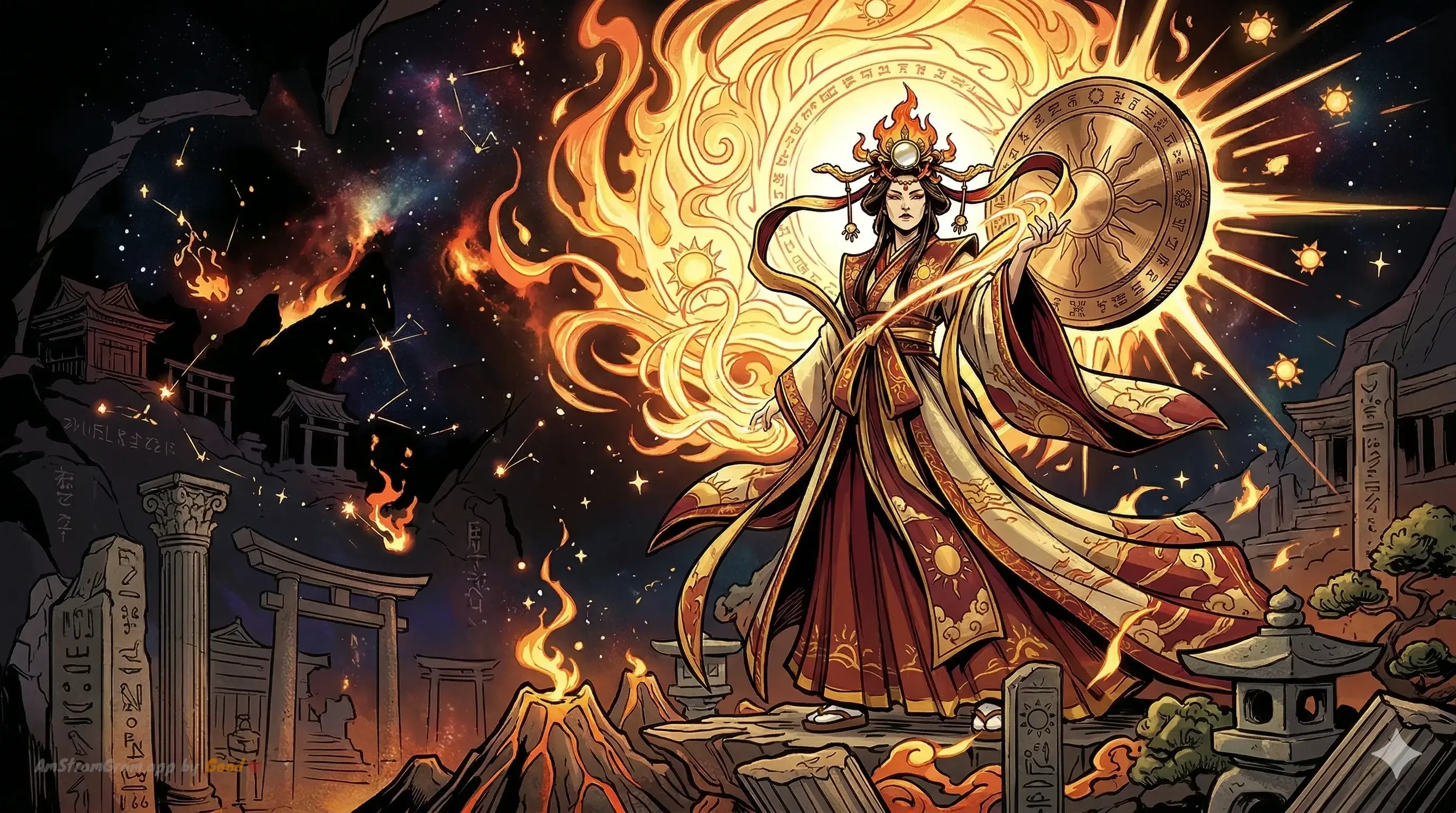 Amaterasu, Gottheit der Japanischen Mythologie — AmStramGram