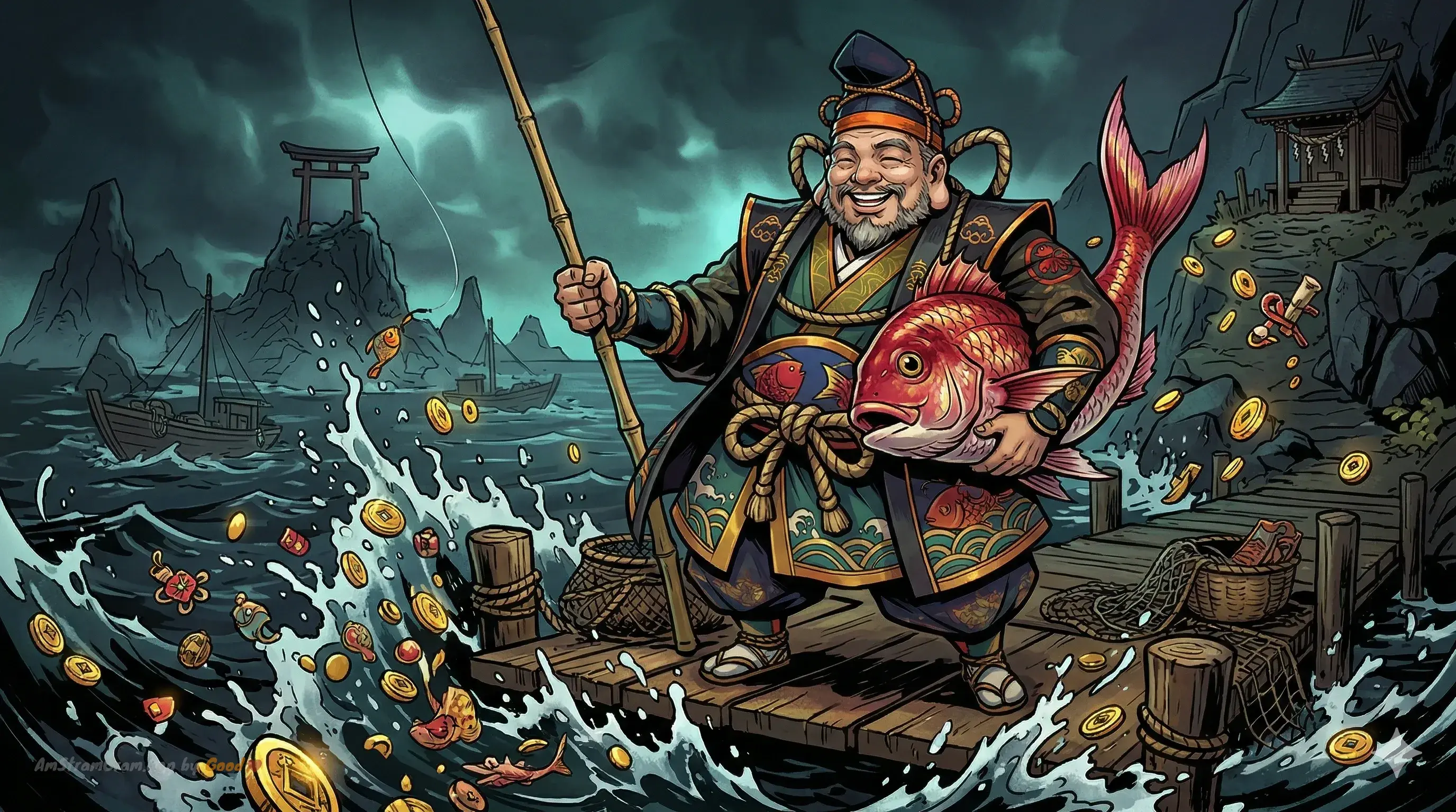Ebisu, Gottheit der Japanischen Mythologie — AmStramGram
