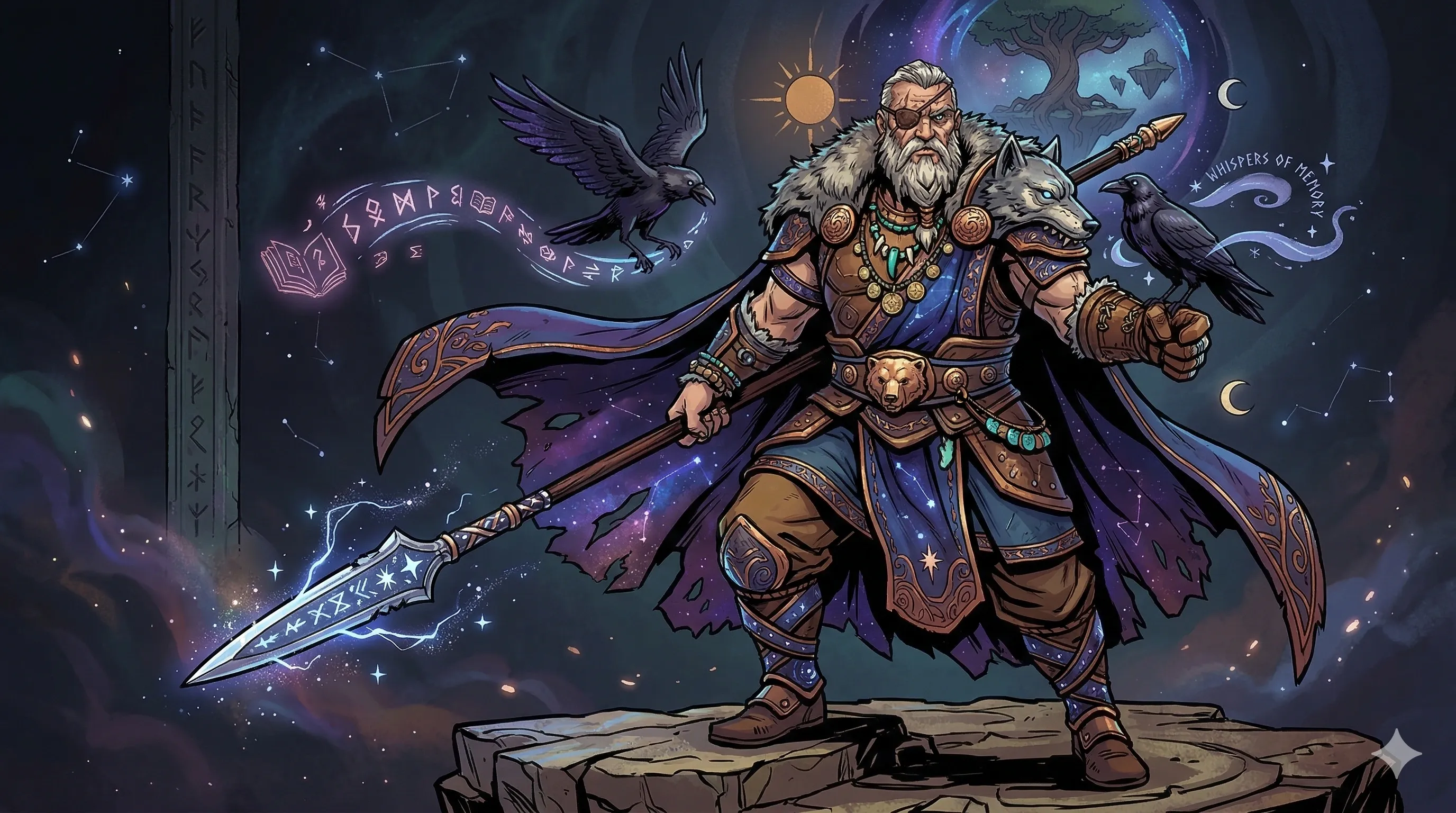 Odin, père des dieux et maître des runes — mythologie nordique, magie et fil du destin, blog AmStramGram