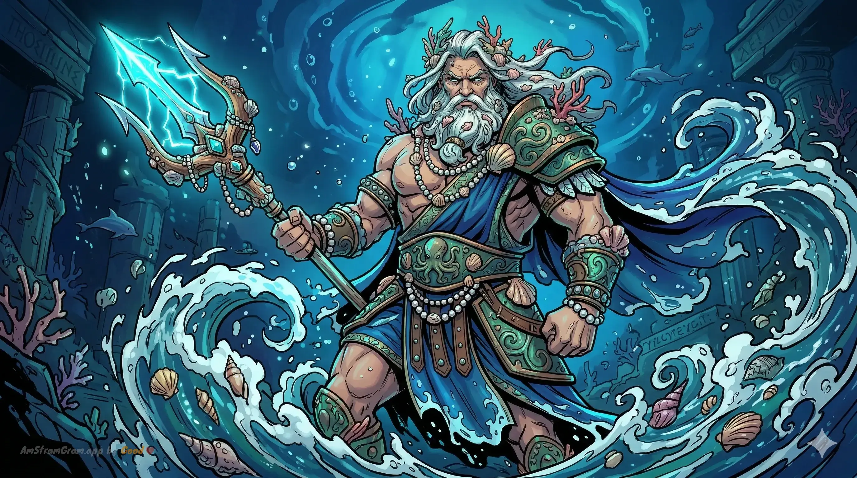 Poseidon, Gottheit der Griechischen Mythologie — AmStramGram