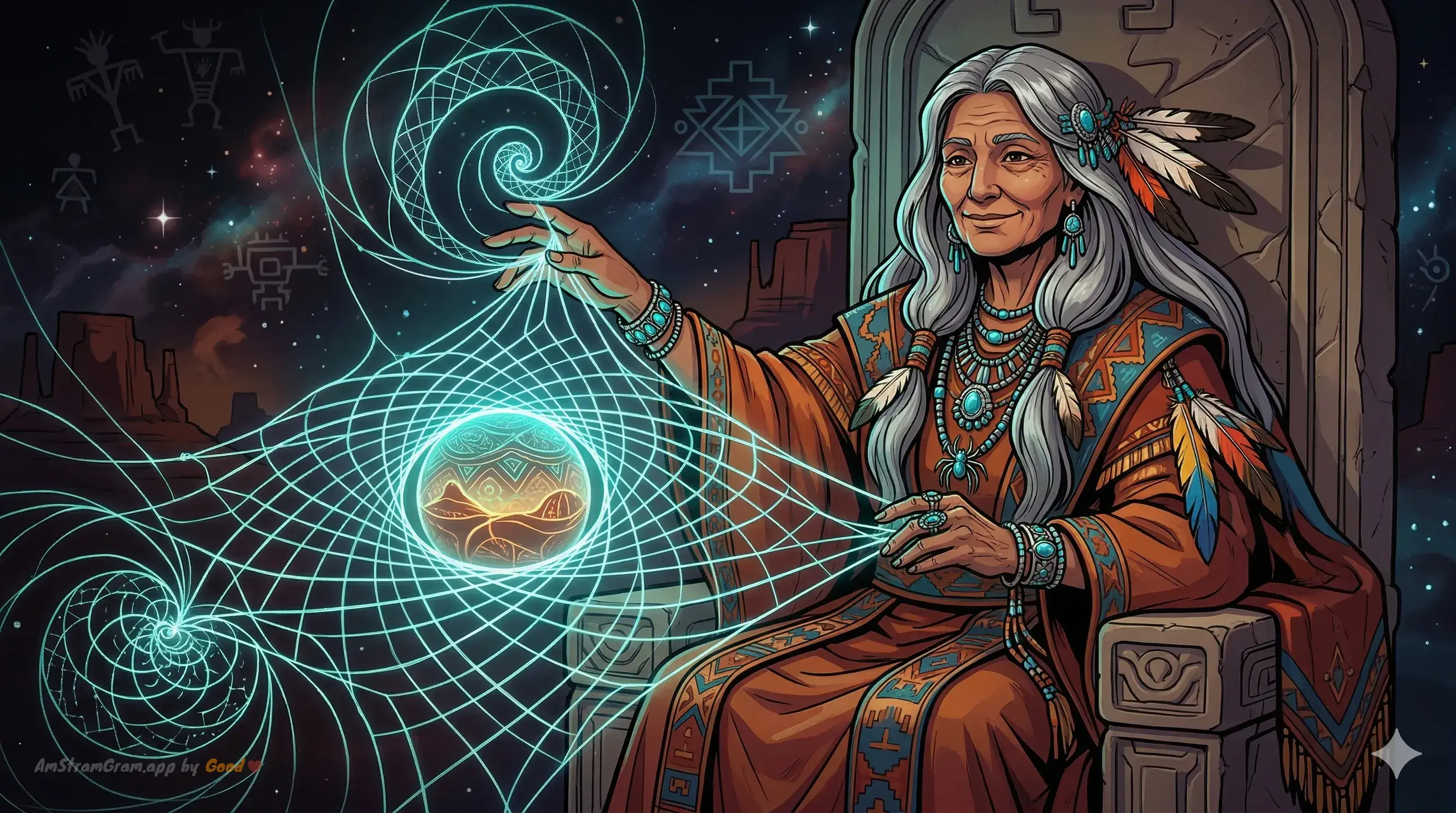 Spider Woman, Gottheit der Indianischen Mythologie — AmStramGram