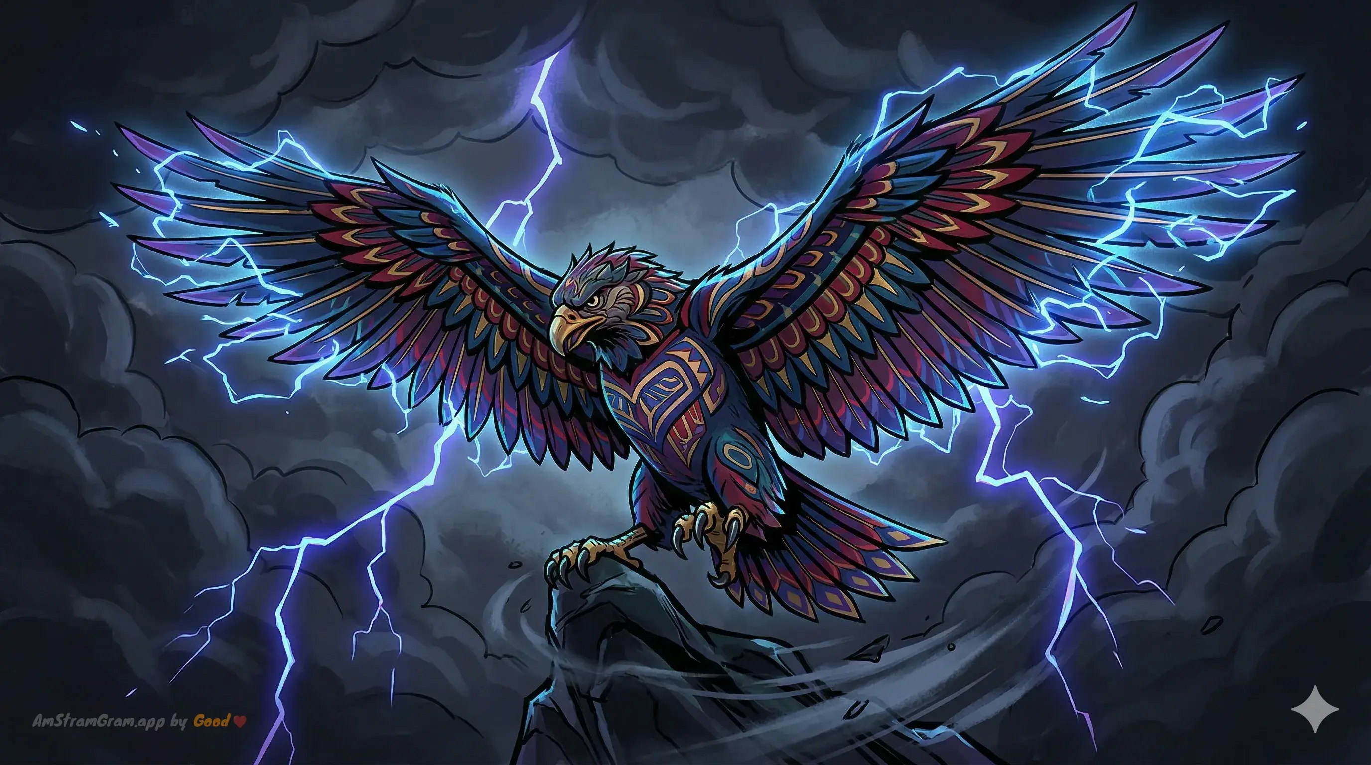 Oiseau Tonnerre, divinité de la mythologie Amérindienne — AmStramGram